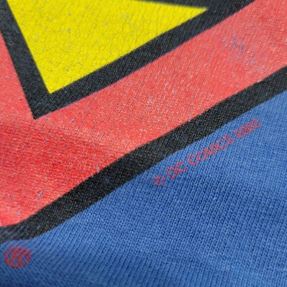 Rare Vintage Hanes Shirt Size XL DC Comics Superman Backwards Logo Graphic Print - Picture 6 of 11